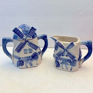 Vintage MIJ Danish Windmill Sugar and creamer Made in Japan